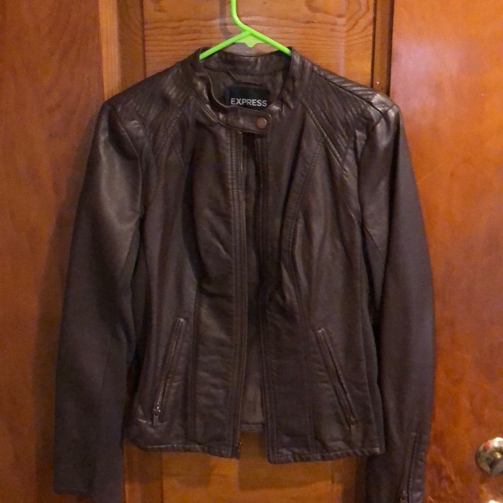 Express Brown Leather Jacket